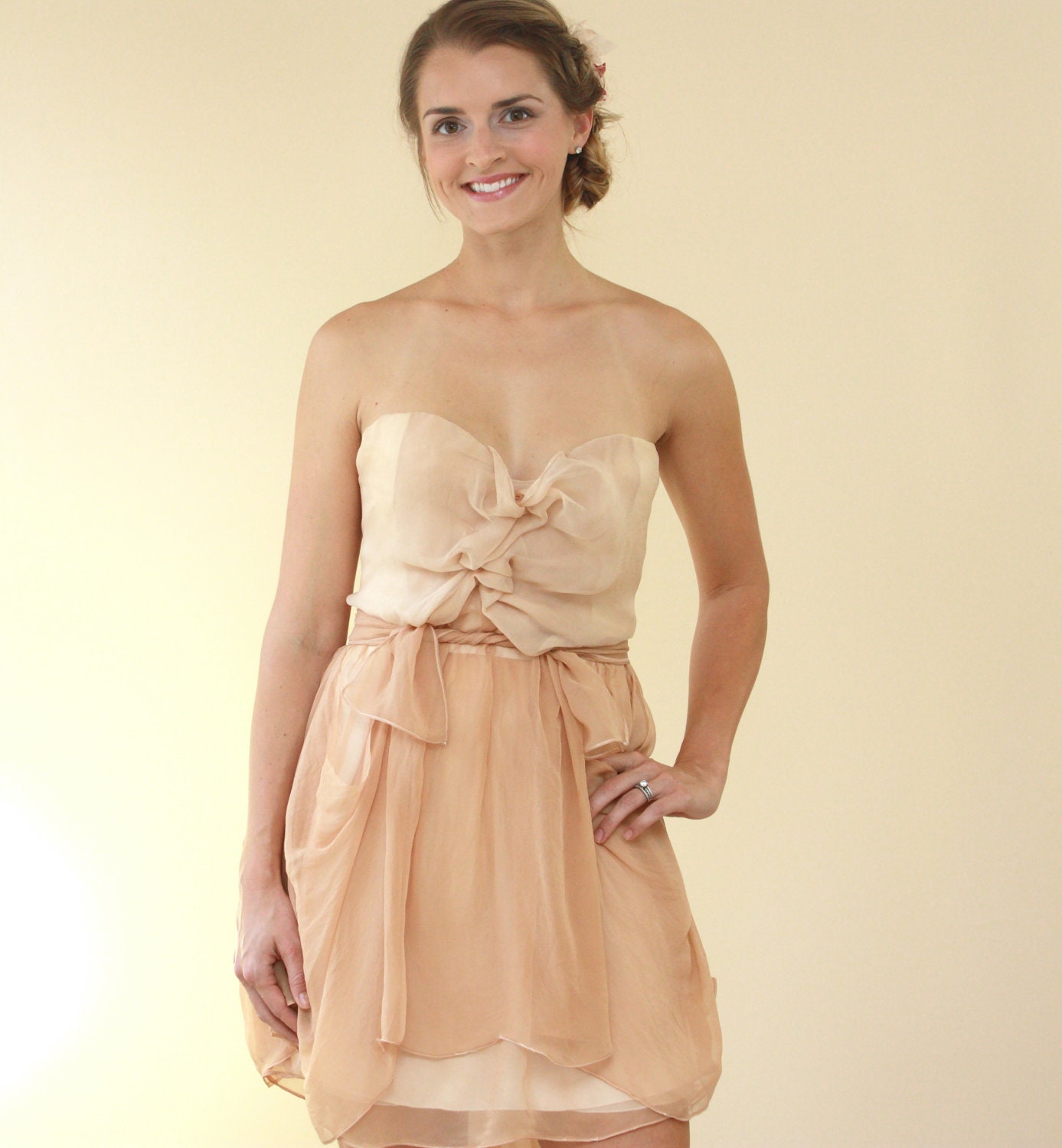 Blush Silk Wedding Dress