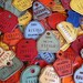vintage bike license plate from Belgium, set of 3, 1970s and 1980s in great colors