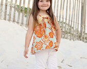 TOP - "Tangerine Breeze" Katie Top - 6/12mo, 12/18mo, 2/3, 4/5 and 6/7