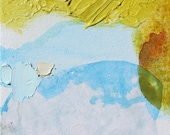 Textural Abstract Painting, 10 x 8.5" small original fine art -- "Golden Cloud" -- oil and acrylic on canvas