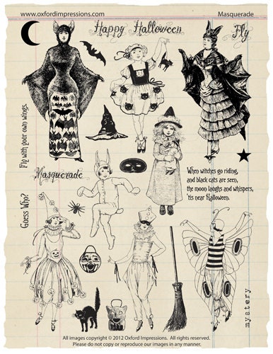 Masquerade Rubber Stamp Collection - Halloween
