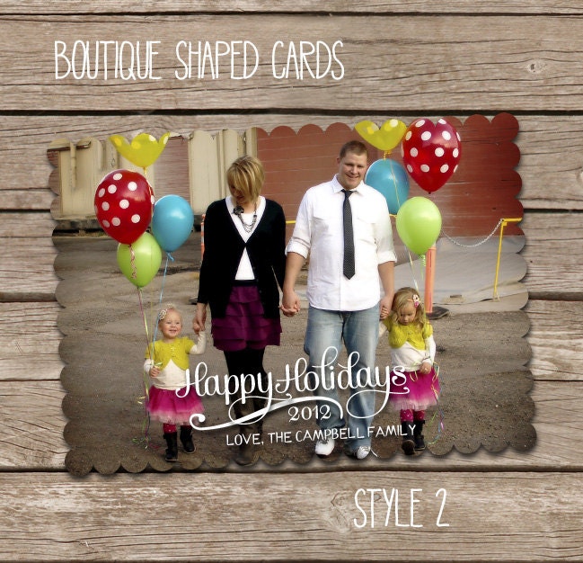 Printed Scalloped Edges Cards - Unique and Fun Boutique Style - Printed on Your Choice of Paper - 5x7