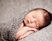 Sweet Baby Wrap/blanket in dark grey - Newborn photo prop