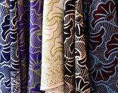 Gingko Leaf Sarongs in Many Colors - Beach Sarong in Purple with Green, White, Black and Chocolate Brown - Batik Pareo for Women or Men