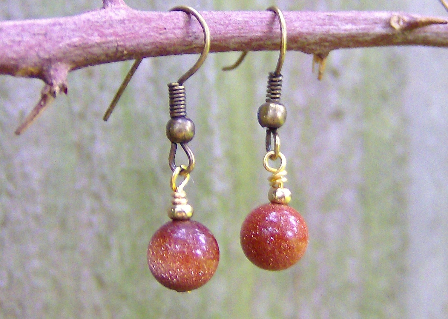 Earrings Goldstone Vintage Wedding earrings Bridal jewelry Ethnic jewelry Handmade jewelry Artisan jewelry