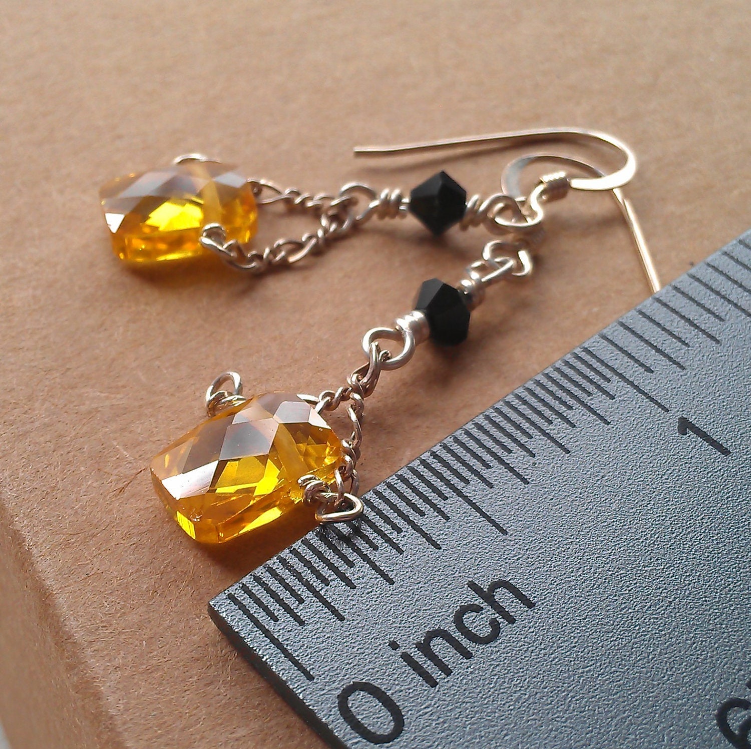 fun swinging pumpkin // orange CZ earrings