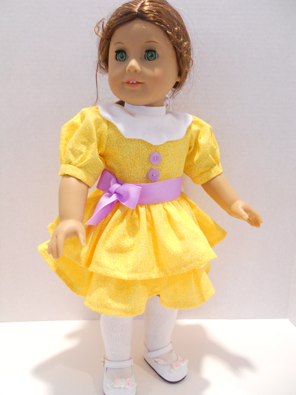 American Girl Doll Clothes Yellow Dress Samantha