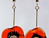sale jewelry sale earrings hand blown glass flower and silver dangle earrings paulbead