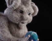 Needle Felted Gargoyle - Earth, World, Needlefelted Wool OOAK Soft Sculpture by Bella McBride