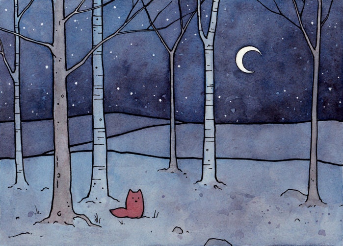 Red Fox 8x10 illustration print