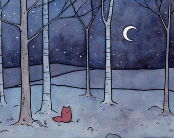 Red Fox 8x10 illustration print