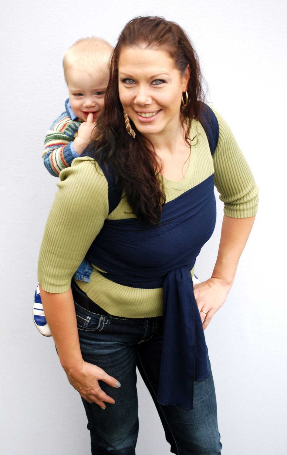 Baby Carrier Wrap Indigo Blue Woven Cotton Gauze BabyEtte - Non-Stretchy - MANY more colors in the shop - Ready to ship