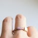 Leather and Brass ring - ONE pastel silk lavender