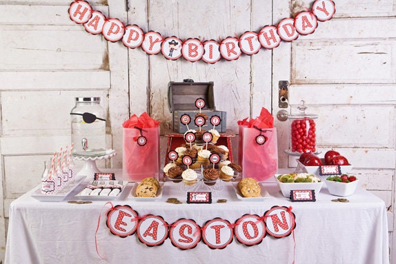 Pirate Theme Birthday Party Banner - Kid Birthday Party - Pirate Banner Il_570xn