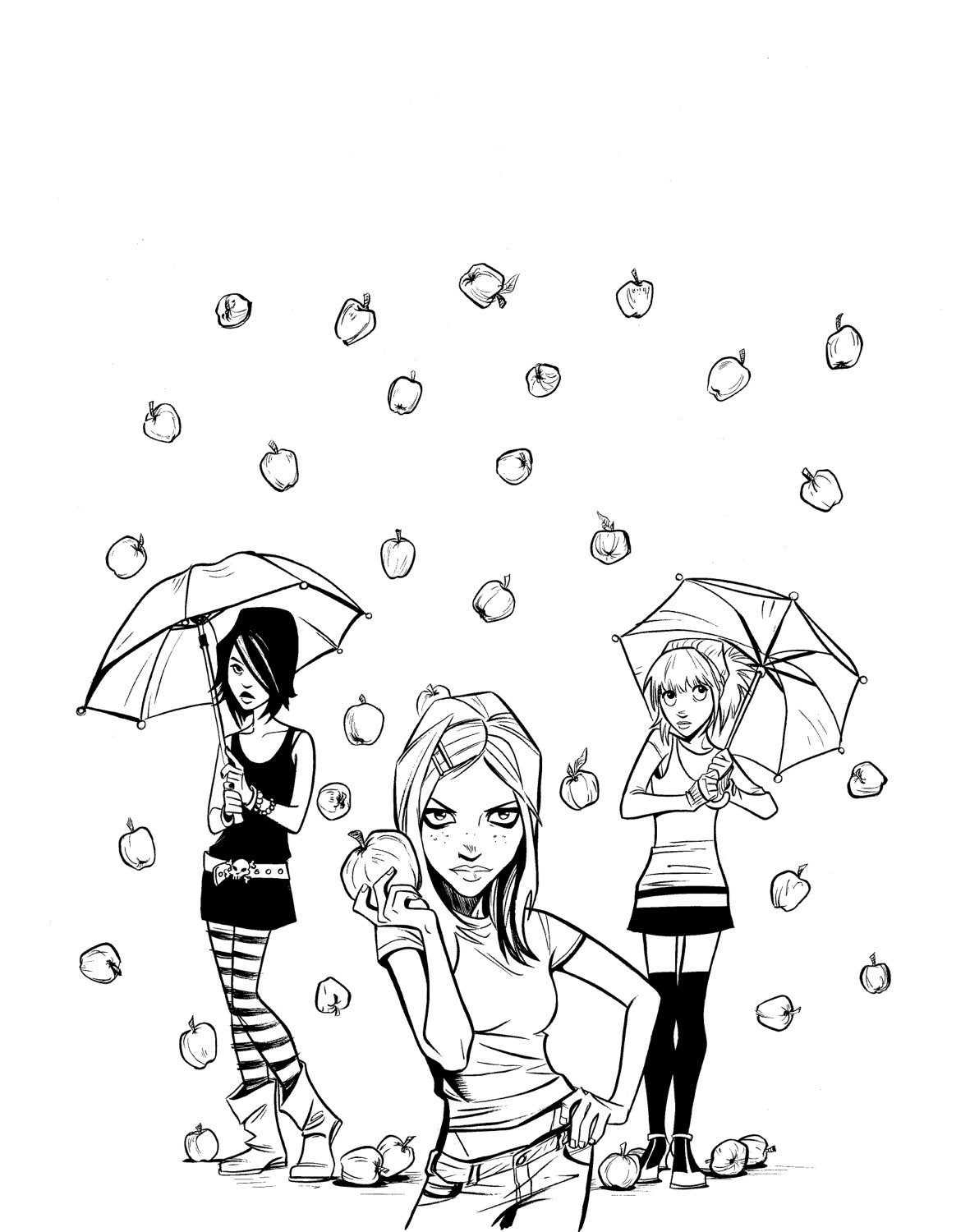 Original Joëlle Jones line art for the cover of SPELL CHECKERS v1 (Oni Press)