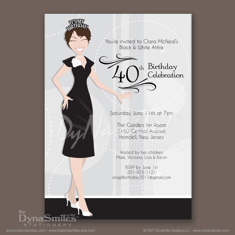 Crowned Adult Woman With Short Hair - Birthday Party Invitations