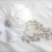 Crystal Bridal Sash with Flowers, 'Gable' Wedding Dress Sash, Ivory, white, champagne or black Flower Sash custom colors