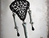 necklace - bones - gothic, horror, halloween, bones, gypsy, mystic, macabre, vegan,