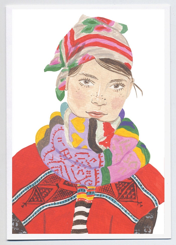 Greeting Card -- Around the world in an outfit