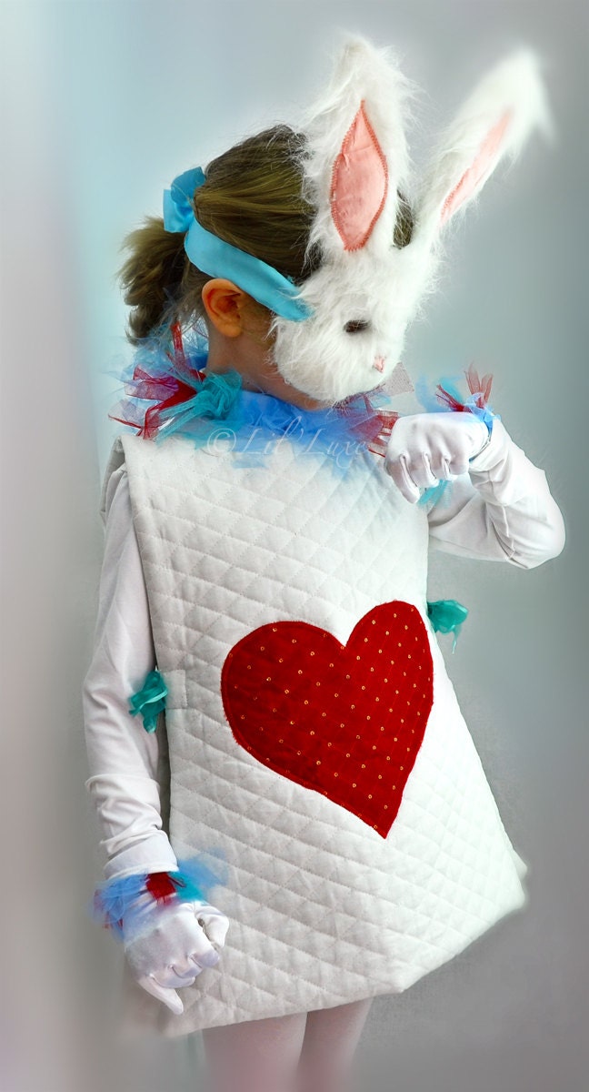 White Rabbit Halloween Costume & Mask from Alice and Wonderland for Children