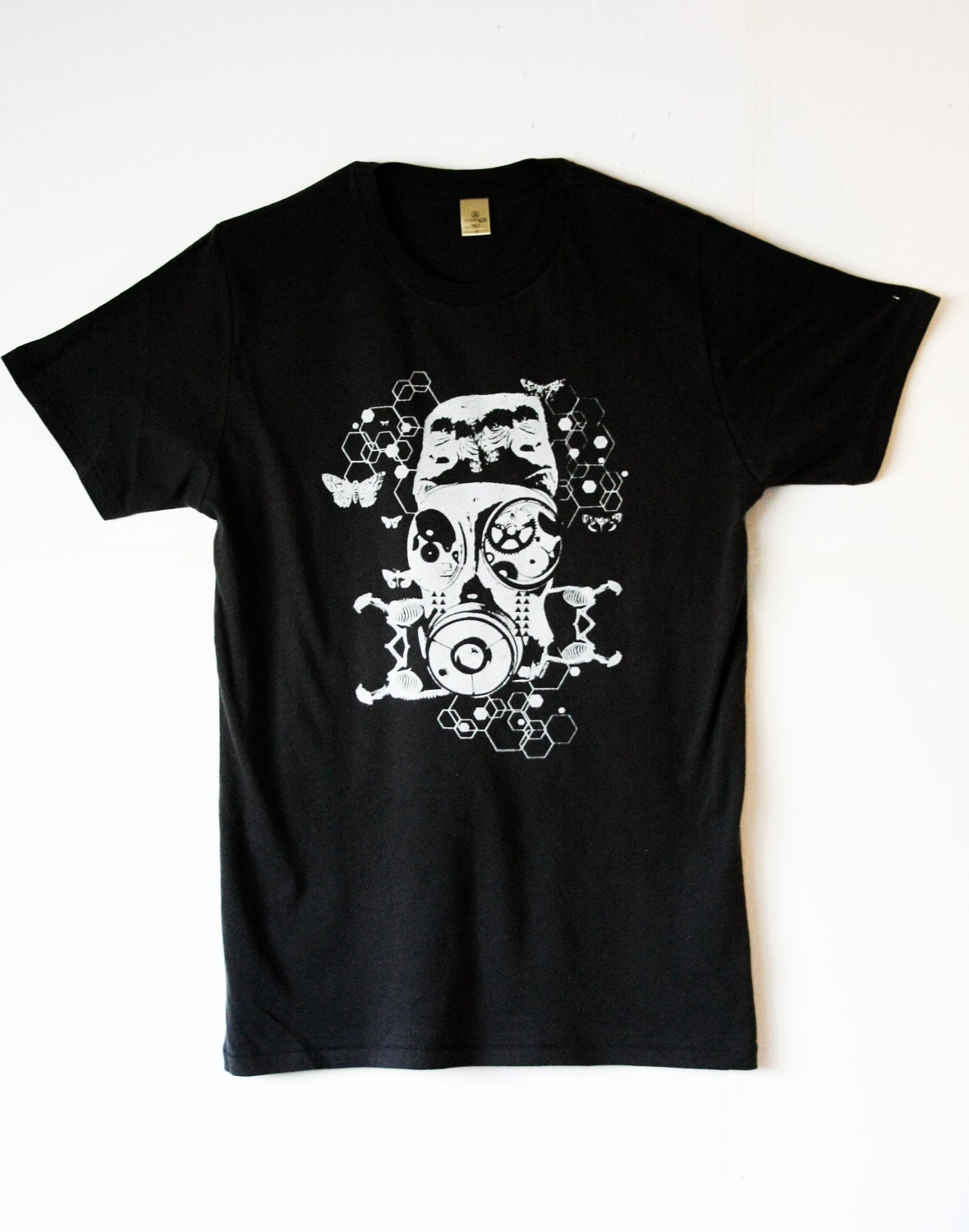 Steampunk Clothing - Men Gas Mask T Shirt - Steampunk Tee -  Evolution Art T for Him - Small, Medium, Large, XL, XXL, 3XL