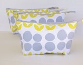 Bridesmaids clutch cosmetic bag in yellow and gray