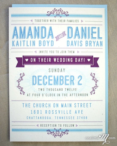 Playbill Modern Wedding Invitation Suite SAMPLE