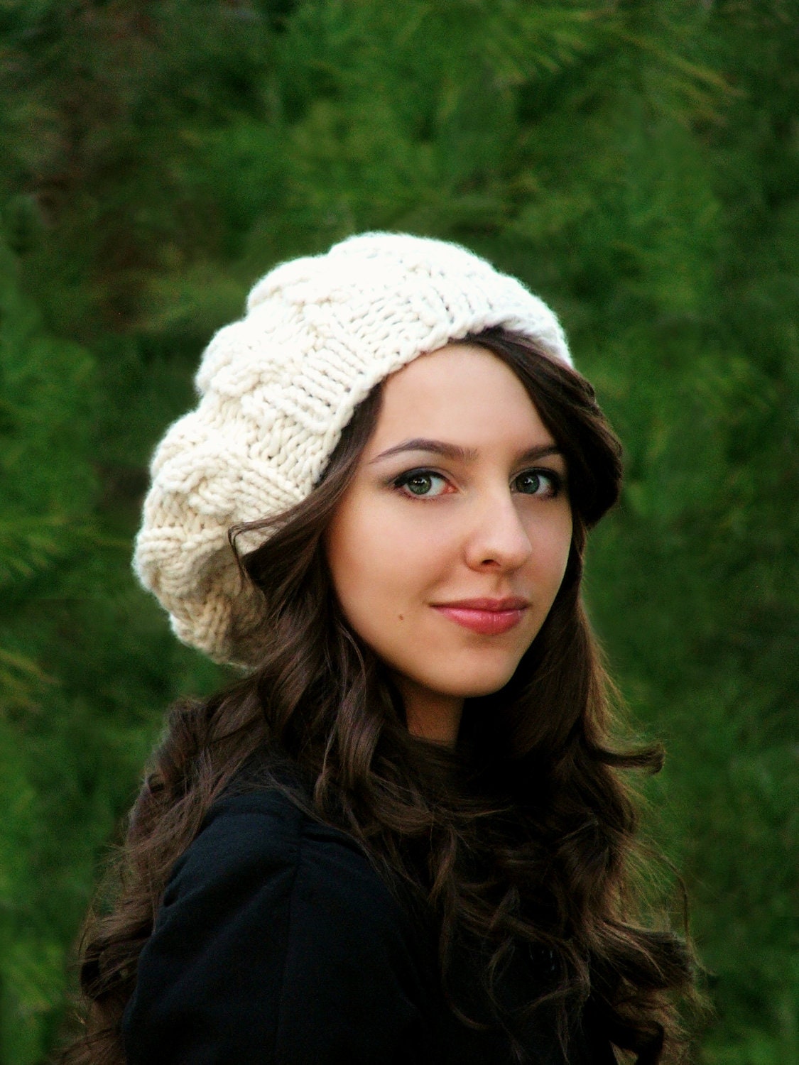 Hand Knit Hat Womens Hat - Knitted Hats For Women - Cable Hat Winter Accessories Cabled Hat Wool Hat 