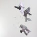 Fabric Bird Mobile for Girl Nursery Decoration -  sculpture on yarn wrapped branches in lavender, ice gray, purple, and white