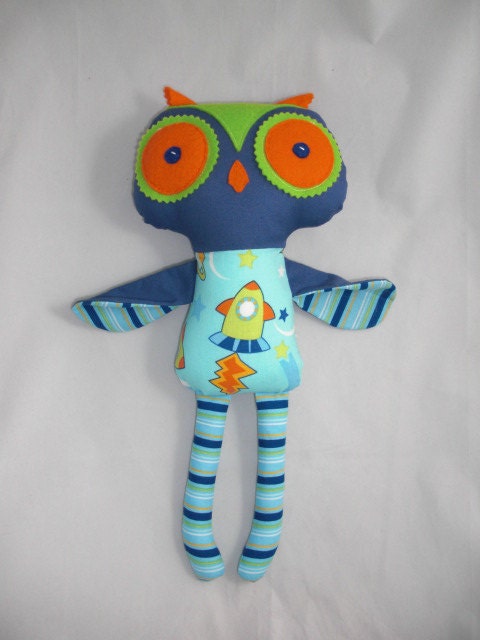 Owl Doll, Plush Owl,Boys Handmade Cloth Owl, Custom Made to order