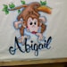 Pillow Case Airbrushed with a Girl Monkey and Your Name