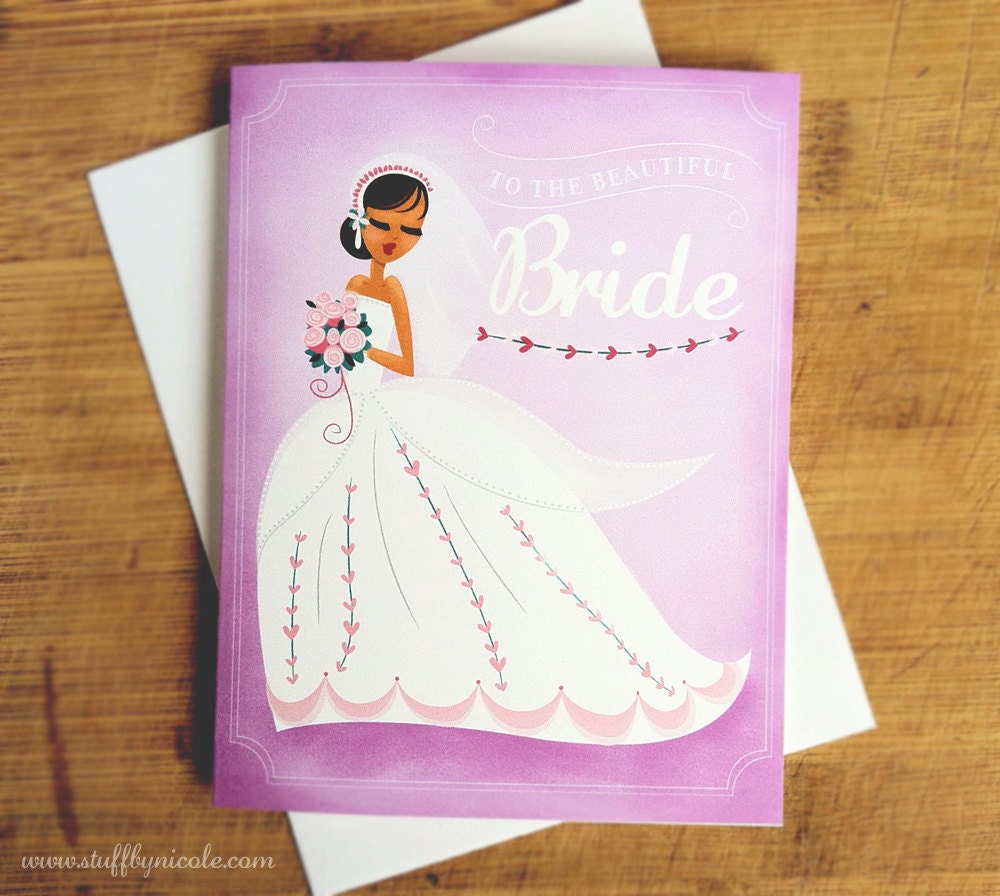 Wedding or Bridal Shower Cards Available in Pink and Purple
