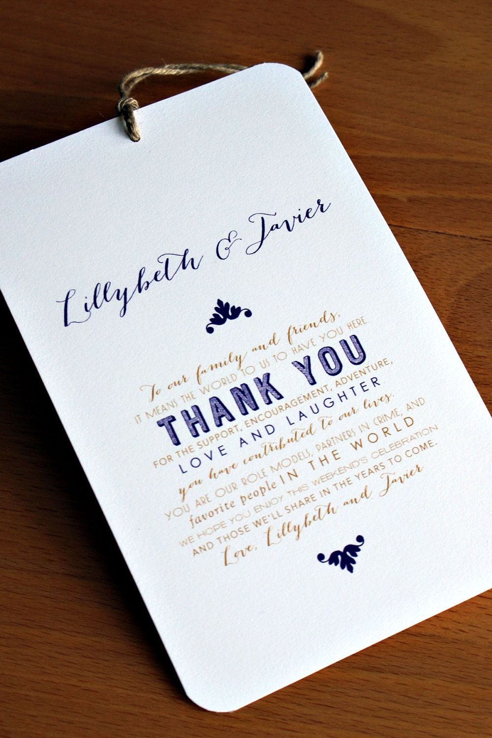 Welcome / Itinerary Hang Tag - Out of Town Guest / Destination Wedding Welcome Bags - 4.5 x 7 - White Cardstock - Custom Colors Available