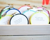 custom - typewritten cursive hoop - 3'' wall hanging gift with quote or saying // RugglesMade