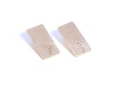 Stamped Rectangle Post Earrings Brass 1B57