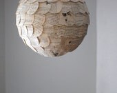 scalloped paper lantern, upcycled vintage paper lamp shade