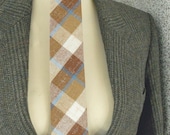 Brown Tone Wool Tweed Necktie-Hand Stitched