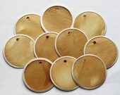 NEW ITEM Tea Stained Metal Rim 1 5/8 Inch Tags 20pcs // Gift Tags // Packaging // Wedding // Baby Shower // Craft Fairs // Label