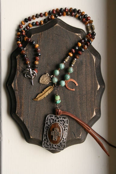 Rich Earthy Nevada Ranch Tiger Eye Charm Necklace