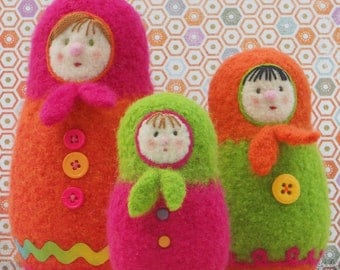 PATTERN-BOOKLET. A Knit & Felt Wool Maytroyska Dolls Pattern