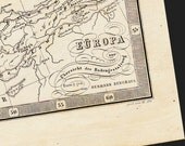 1866 Antique EUROPE Stieler's map, original antique 146 years older gorgeous map