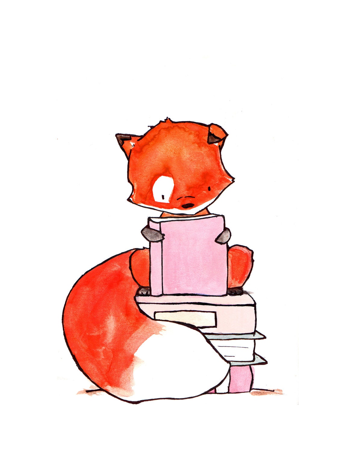 Story Time  pink 8x10 Archival Print