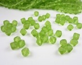Czech Glass 6x6mm Matte Olivine Bicones