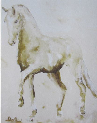 Dressage Horse  8 x 10 Giclee Print Matted to 11 x 14
