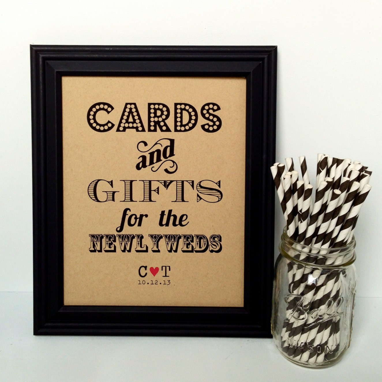 WEDDING CARDS and Gift Table Sign Rustic Wedding - 8x10, Personalized, Kraft Paper