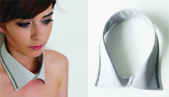 Detachable collar recycled man's shirt