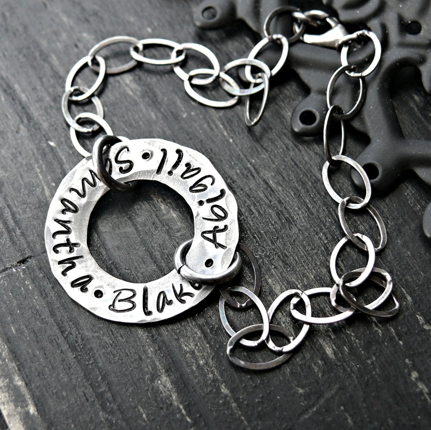 Hand Stamped Bracelet Personalized Bracelet by yourcharmedlife