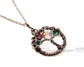 Tree of life necklace pendant crystal birthstones choose 7