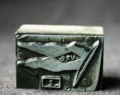 Vintage letterpress block. A flag.