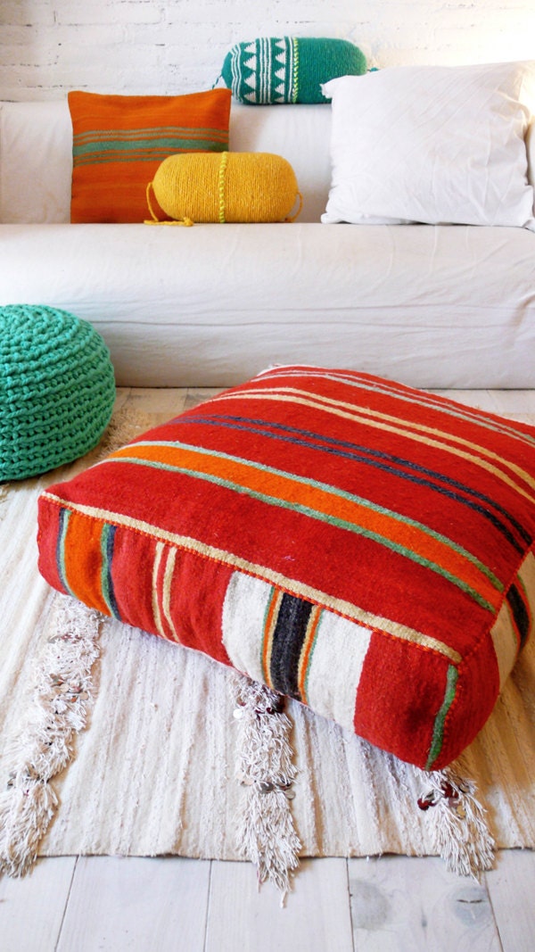 Moroccan Kilim pouf - Stripe